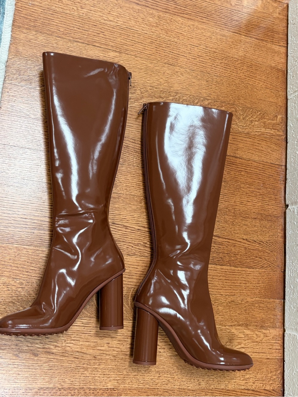 Bottega Veneta Atomic 90 mm tall boots, Brown Sugar, patent leather, 37 - Picture 6 of 12